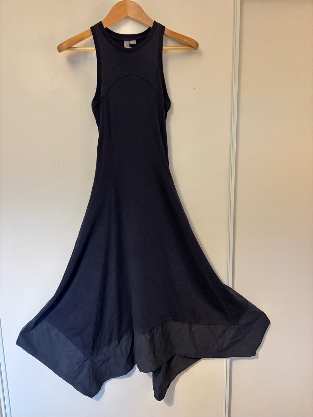 Sweaty Betty Maxi Dress Drift Racer Size 2 Navy Blue Asymmetrical Hem Racerback - Picture 2 of 9